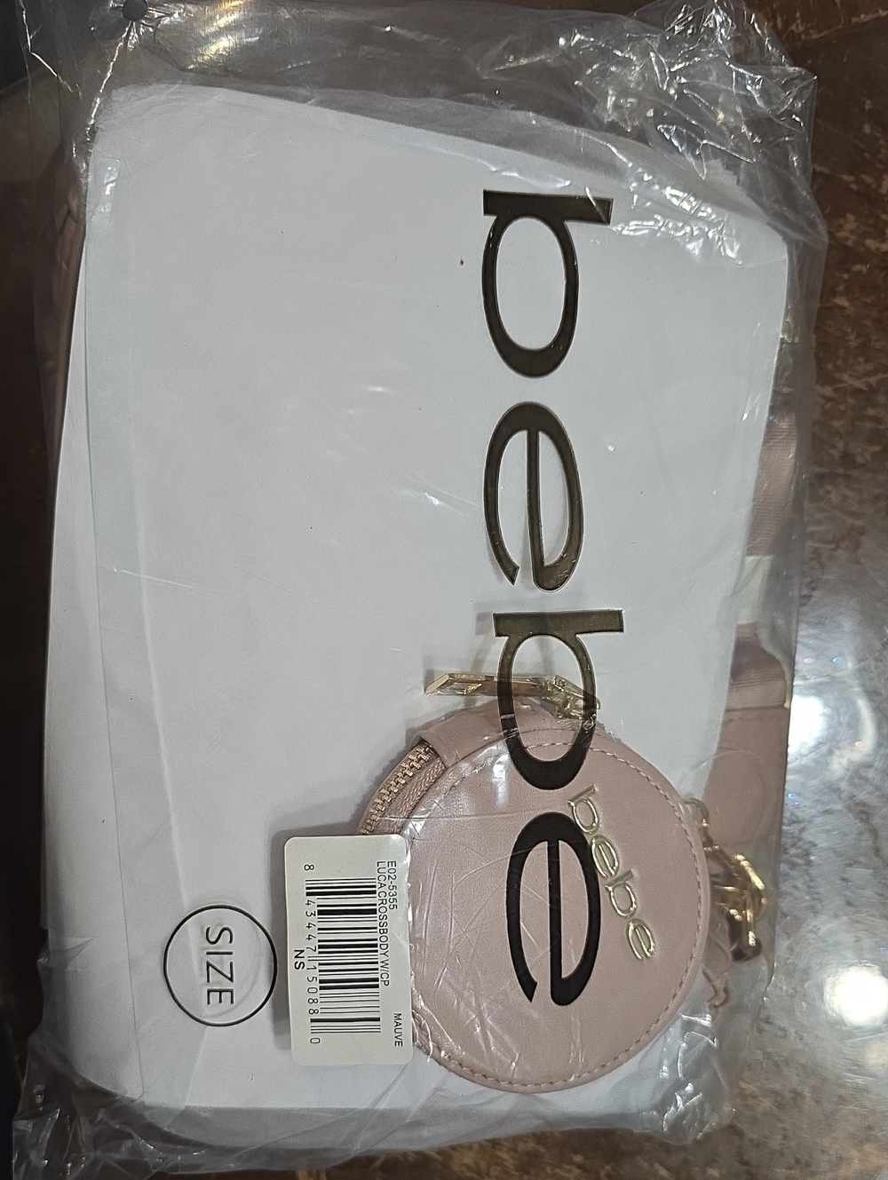 NWT bebe Mauve Luca Crossbody W/ Coin Pouch with Gold Hardware MSRP $99
